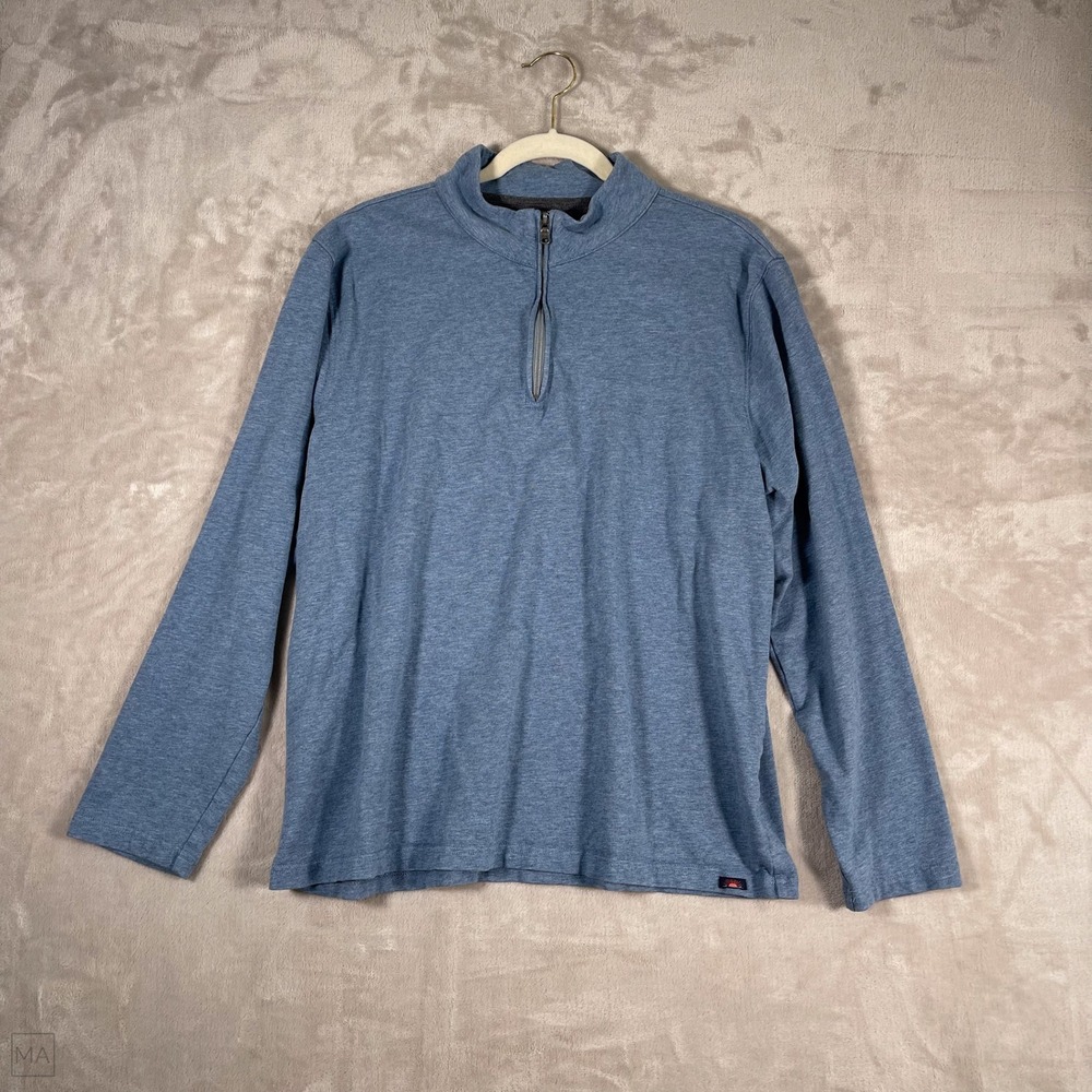 Faherty Men's Sweater Quarter Zip Coastal‎ Casual XL Blue